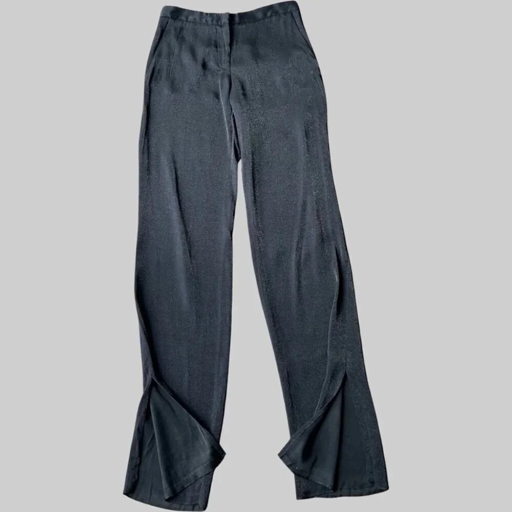 Jeffrey Dodd Shimmer Flare Side Slits Pants Made in Italy